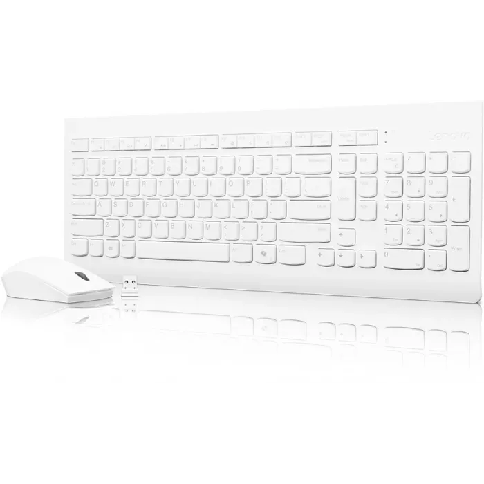 Клавиатура + мышь Lenovo 510 клав:белый мышь:белый USB беспроводная BT (GX31F38001)