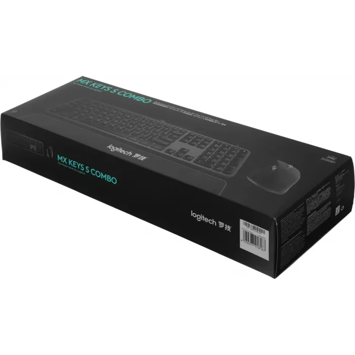 Клавиатура + мышь Logitech MX Keys S Combo клав:графитовый/черный мышь:графитовый USB беспроводная Bluetooth/Радио LED (920-011619)