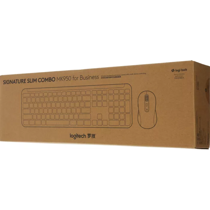 Клавиатура + мышь Logitech MK950 клав:графитовый/черный мышь:черный/серый USB беспроводная Bluetooth/Радио slim (920-012500)