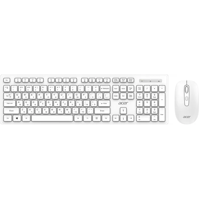 Клавиатура + мышь Acer OCC503 клав:белый мышь:белый USB беспроводная slim Multimedia (ZL.ACC11.00L)