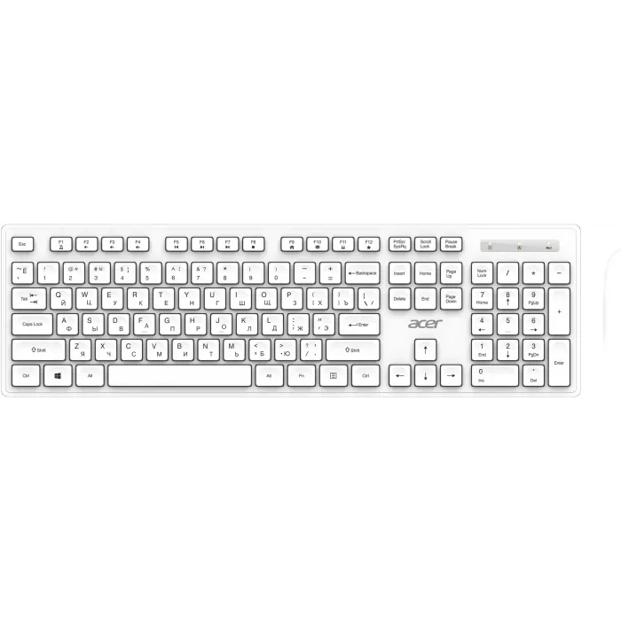 Клавиатура + мышь Acer OCC503 клав:белый мышь:белый USB беспроводная slim Multimedia (ZL.ACC11.00L)