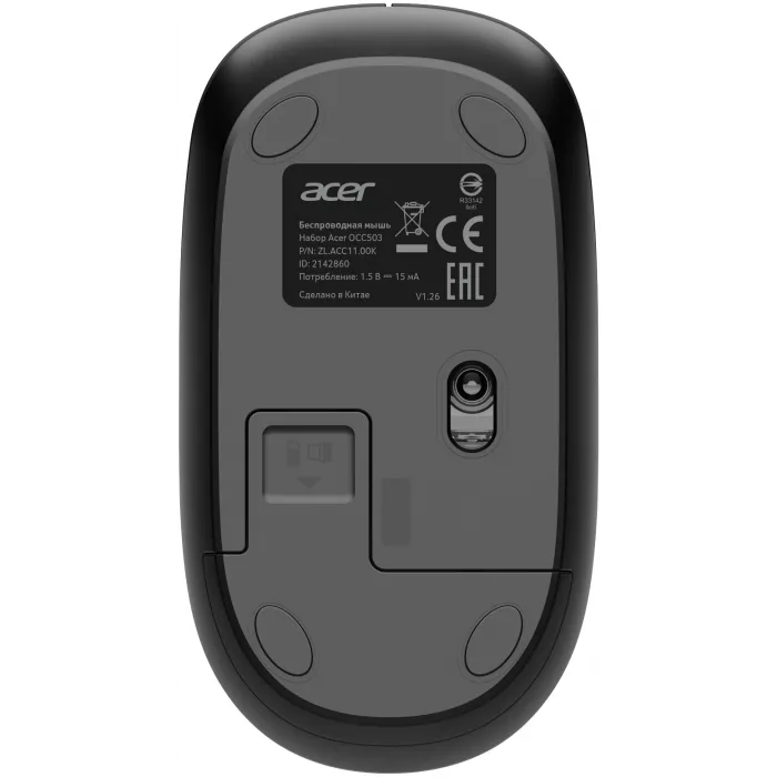 Клавиатура + мышь Acer OCC503 клав:черный мышь:черный USB беспроводная slim Multimedia (ZL.ACC11.00K)