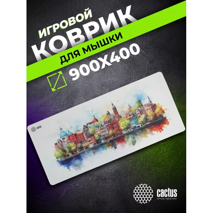 Коврик для мыши Cactus Amsterdam рисунок 900x400x3мм (CS-MP-PRO12XXL)