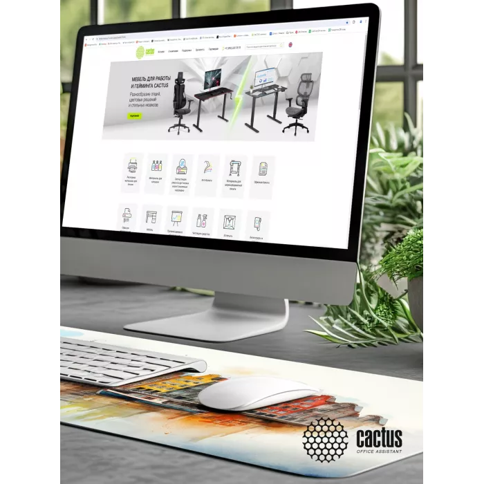 Коврик для мыши Cactus Amsterdam рисунок 900x400x3мм (CS-MP-PRO12XXL)