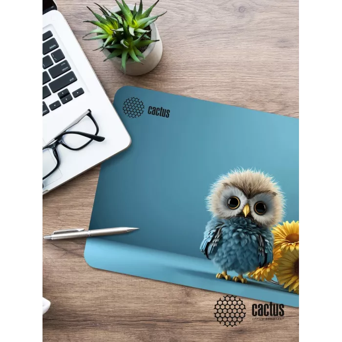 Коврик для мыши Cactus Owl blue 220x180x2мм (CS-MPC-P07XS)