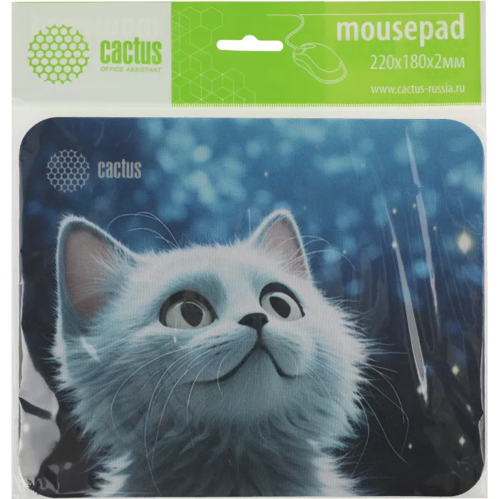 Коврик для мыши Cactus White Cat 220x180x2мм (CS-MPC-P06XS)