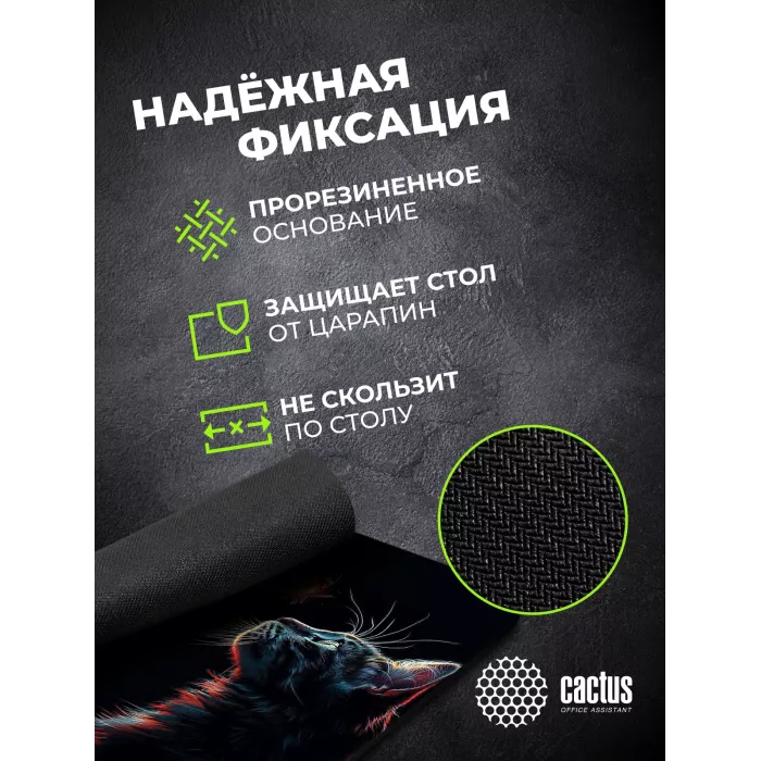 Коврик для мыши Cactus Night Cat 220x180x2мм (CS-MPC-P12XS)