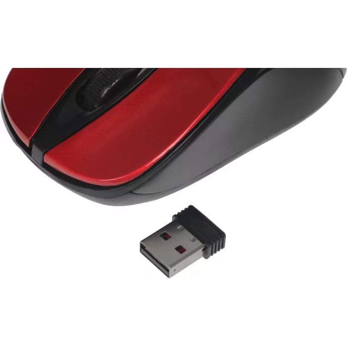 Мышь Оклик 675MW черный/красный оптическая 1200dpi беспров. USB для ноутбука 3but (1025919)