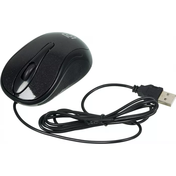 Мышь Оклик 385M черный оптическая 1600dpi USB для ноутбука 3but (1066858)