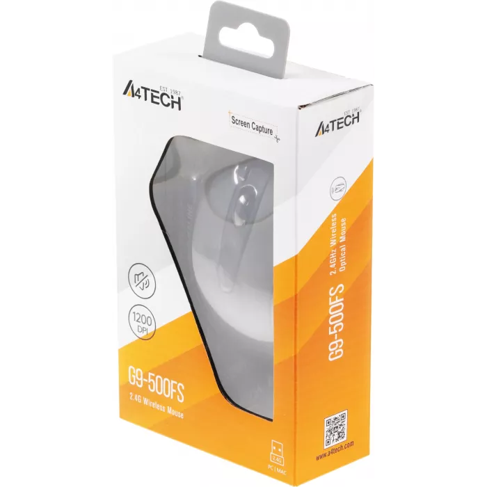 Мышь A4Tech V-Track G9-500FS черный оптическая 1200dpi silent беспров. USB 4but