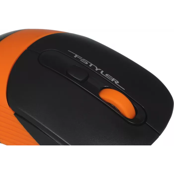 Мышь A4Tech Fstyler FG10 черный/оранжевый оптическая 2000dpi беспров. USB 4but (FG10 ORANGE)