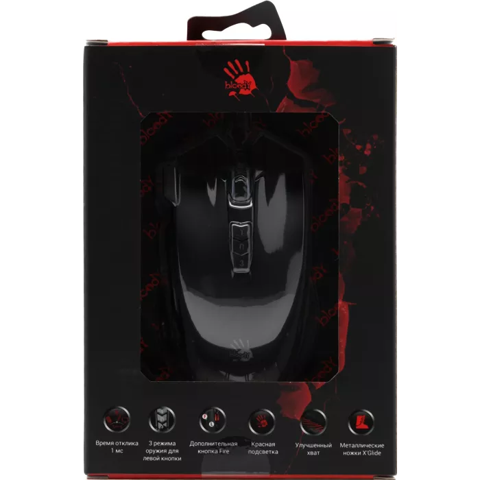 Мышь A4Tech Bloody V9M черный оптическая 6200dpi USB 9but