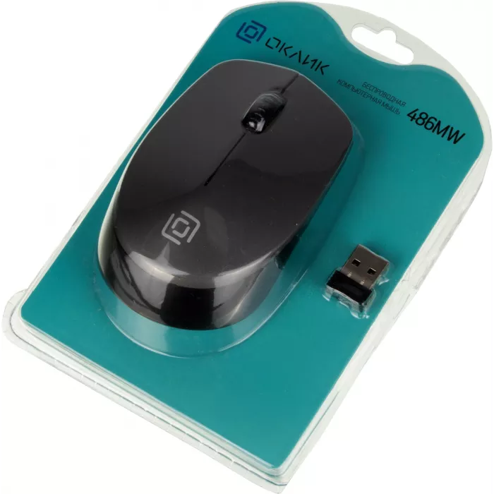 Мышь Оклик 486MW черный/серый оптическая 1600dpi беспров. USB для ноутбука 3but (1196552)