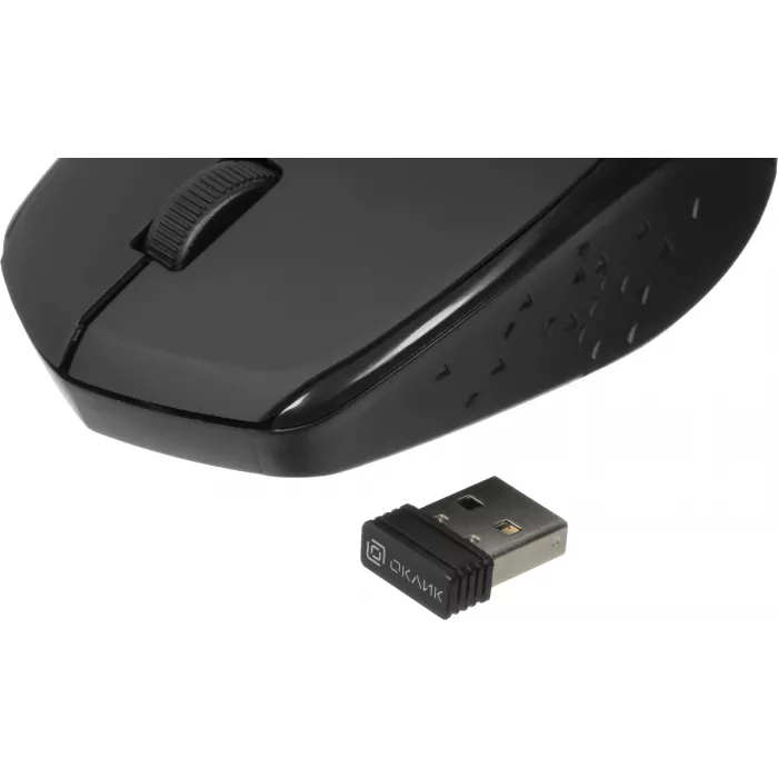 Мышь Оклик 488MW черный оптическая 1600dpi беспров. USB для ноутбука 4but (1196560)