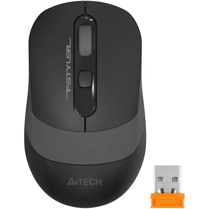 Мышь A4Tech Fstyler FG10S черный/серый оптическая 2000dpi silent беспров. USB для ноутбука 4but (FG10S GREY)