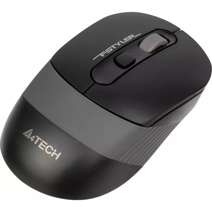 Мышь A4Tech Fstyler FG10S черный/серый оптическая 2000dpi silent беспров. USB для ноутбука 4but (FG10S GREY)