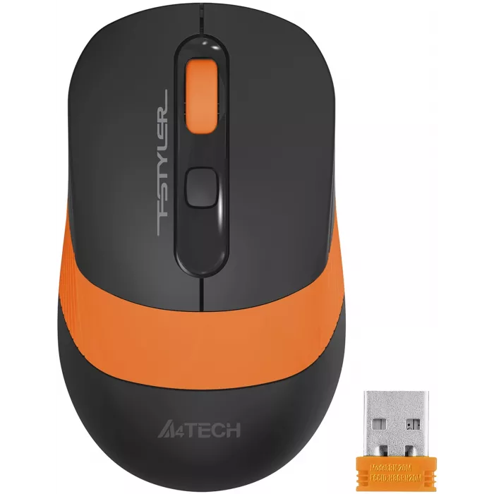 Мышь A4Tech Fstyler FG10S черный/оранжевый оптическая 2000dpi silent беспров. USB для ноутбука 4but (FG10S ORANGE)