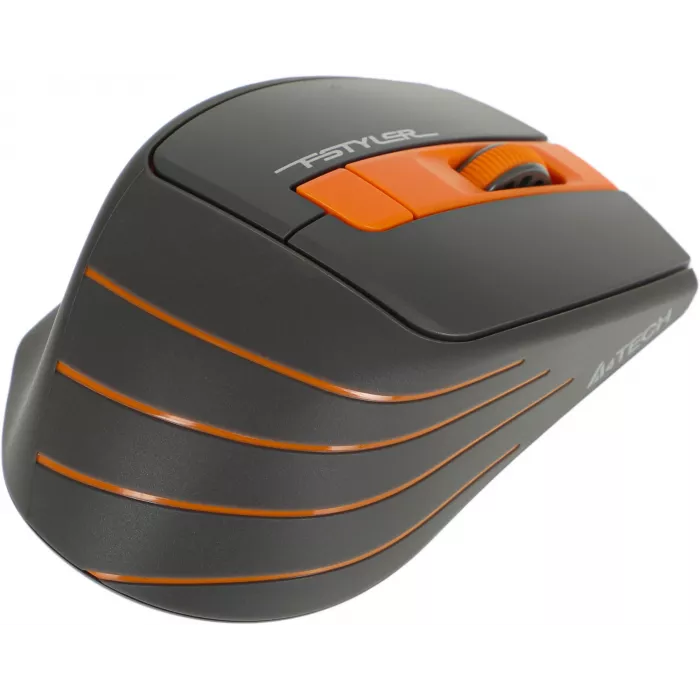 Мышь A4Tech Fstyler FG30S серый/оранжевый оптическая 2000dpi silent беспров. USB 6but (FG30S ORANGE)