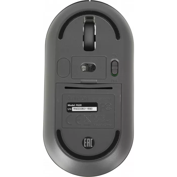 Мышь A4Tech Fstyler FG20 серый оптическая 2000dpi беспров. USB для ноутбука 4but (FG20 GREY)