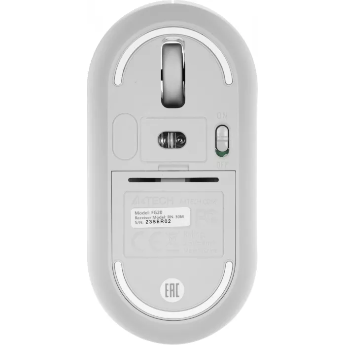 Мышь A4Tech Fstyler FG20 белый оптическая 2000dpi беспров. USB для ноутбука 4but (FG20 WHITE)