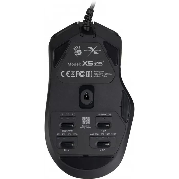 Мышь A4Tech Bloody X5 Pro черный оптическая 16000dpi USB 9but