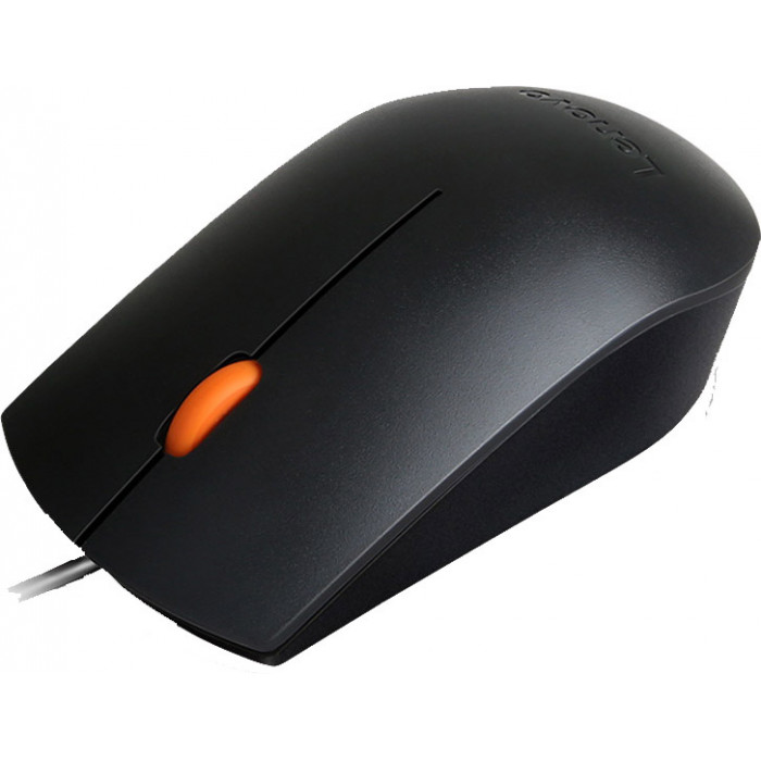 Мышь Lenovo 300 черный/оранжевый оптическая 1600dpi USB для ноутбука 2but (GX30M39704)