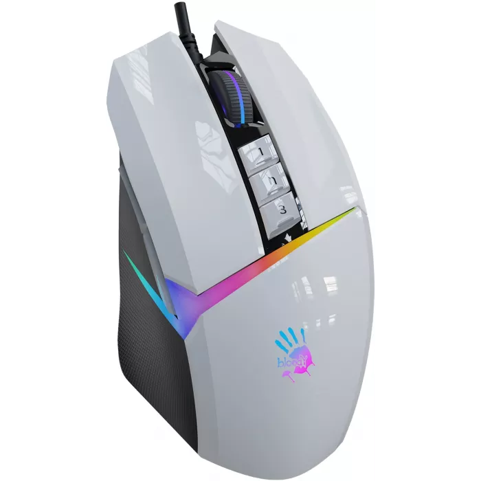 Мышь A4Tech Bloody W60 Max белый оптическая 10000dpi USB 10but (W60 MAX (PANDA WHITE))
