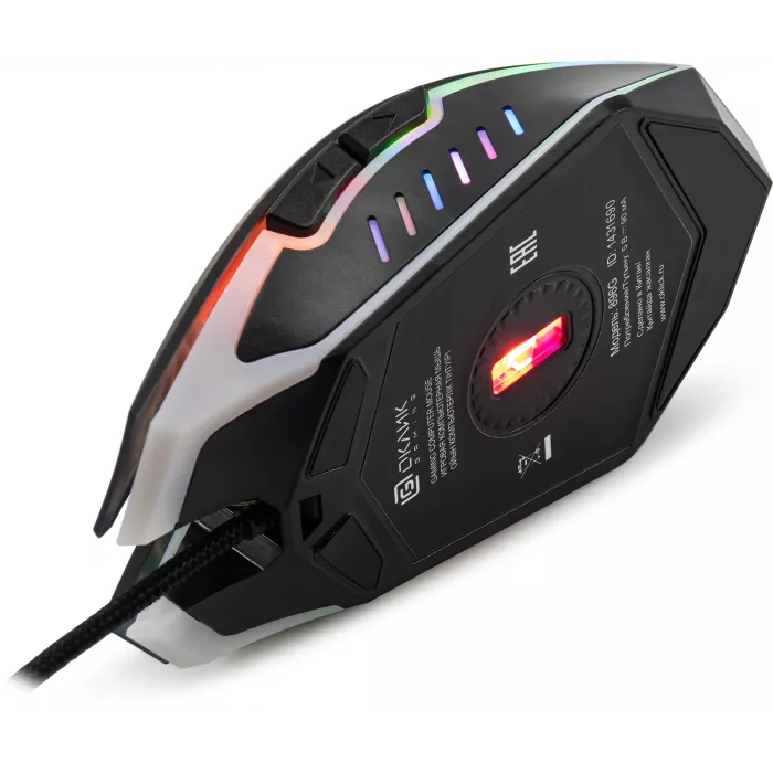 Мышь Оклик 896G черный оптическая 12800dpi USB для ноутбука 5but (1431690)