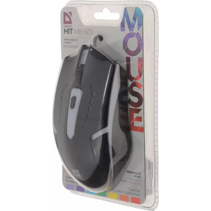 Мышь Defender Hit MB-601 черный оптическая 1200dpi USB 3but (52601)