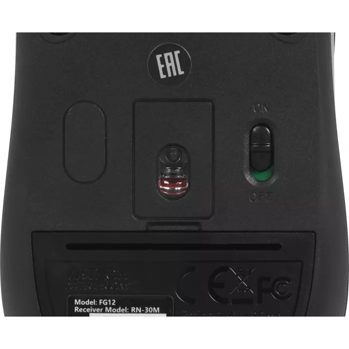 Мышь A4Tech Fstyler FG12 черный оптическая 1200dpi беспров. USB 3but (FG12 BLACK)