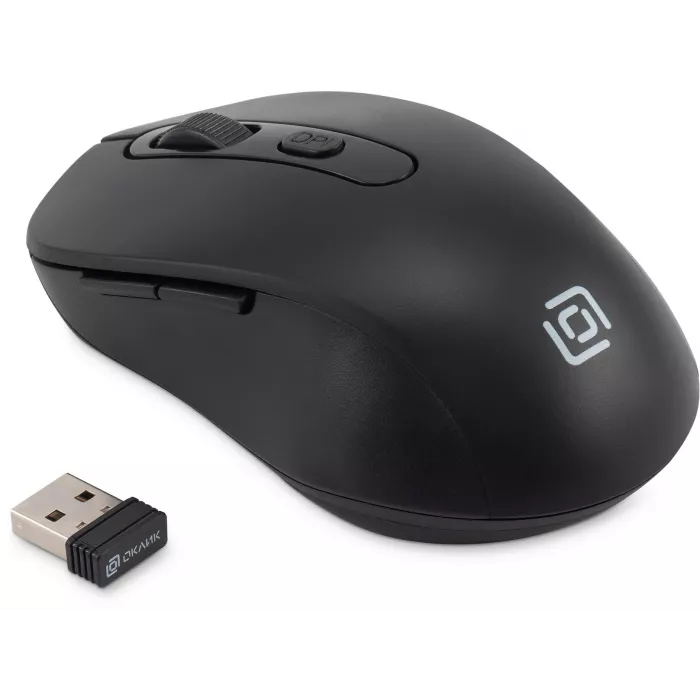 Мышь Оклик 677MW черный оптическая 1600dpi беспров. USB 6but (1520859)