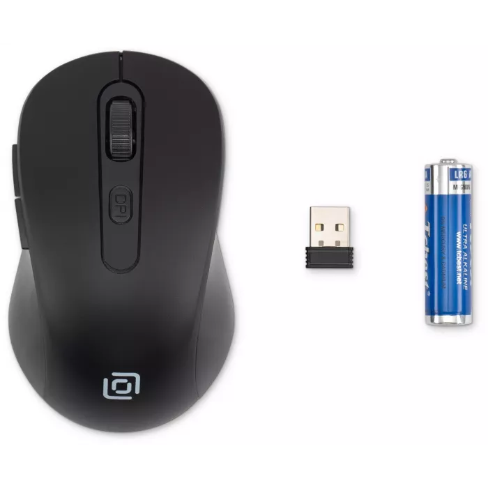 Мышь Оклик 677MW черный оптическая 1600dpi беспров. USB 6but (1520859)