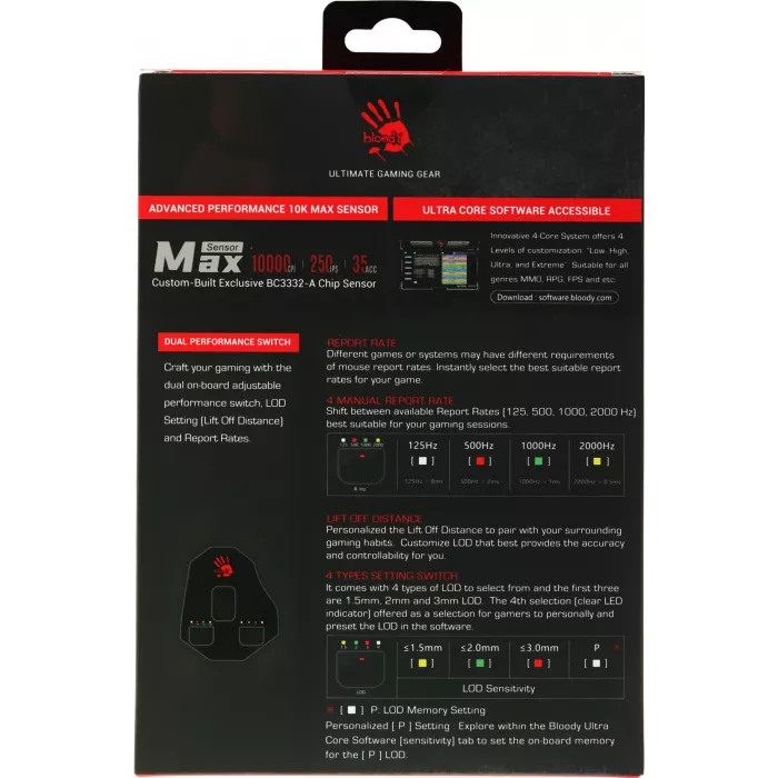 Мышь A4Tech Bloody W70 Max Punk желтый/черный оптическая 10000dpi USB 11but