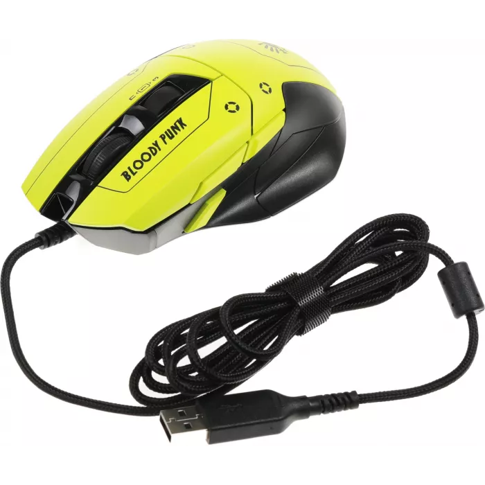 Мышь A4Tech Bloody W70 Max Punk желтый/черный оптическая 10000dpi USB 11but
