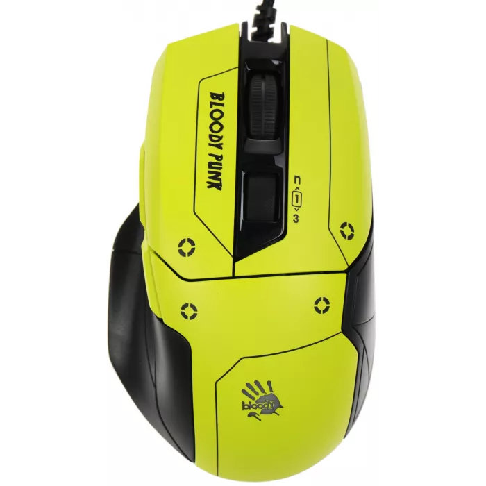Мышь A4Tech Bloody W70 Max Punk желтый/черный оптическая 10000dpi USB 11but