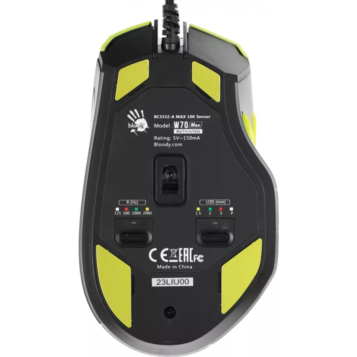 Мышь A4Tech Bloody W70 Max Punk желтый/черный оптическая 10000dpi USB 11but