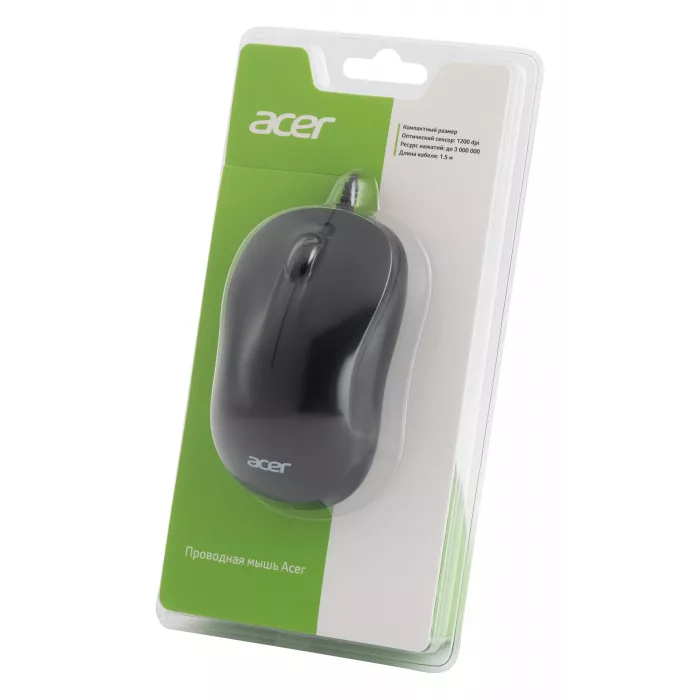 Мышь Acer OMW140 черный оптическая 1200dpi USB 3but (ZL.MCEEE.00L)