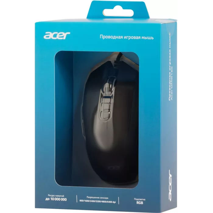 Мышь Acer OMW160 черный оптическая 6400dpi USB 8but (ZL.MCEEE.00Q)
