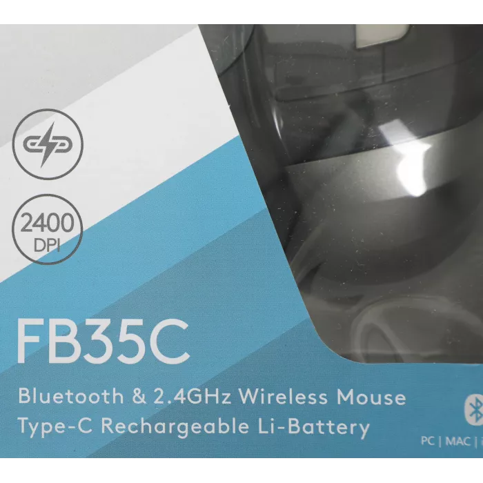 Мышь A4Tech Fstyler FB35C серый/черный оптическая 2000dpi беспров. BT/Radio USB 6but (FB35C SMOKY GREY)