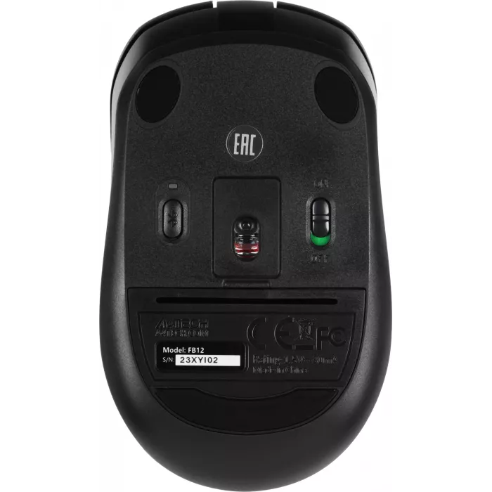 Мышь A4Tech Fstyler FB12 черный оптическая 1200dpi беспров. BT/Radio USB 3but (FB12 BLACK)