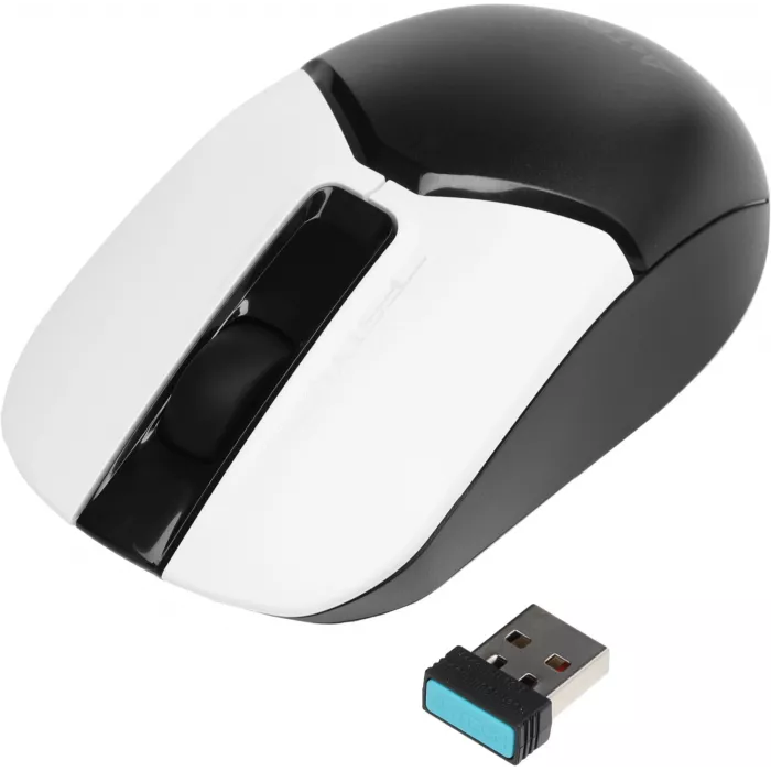 Мышь A4Tech Fstyler FB12 белый/черный оптическая 1200dpi беспров. BT/Radio USB 3but (FB12 PANDA)
