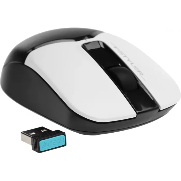 Мышь A4Tech Fstyler FB12 белый/черный оптическая 1200dpi беспров. BT/Radio USB 3but (FB12 PANDA)