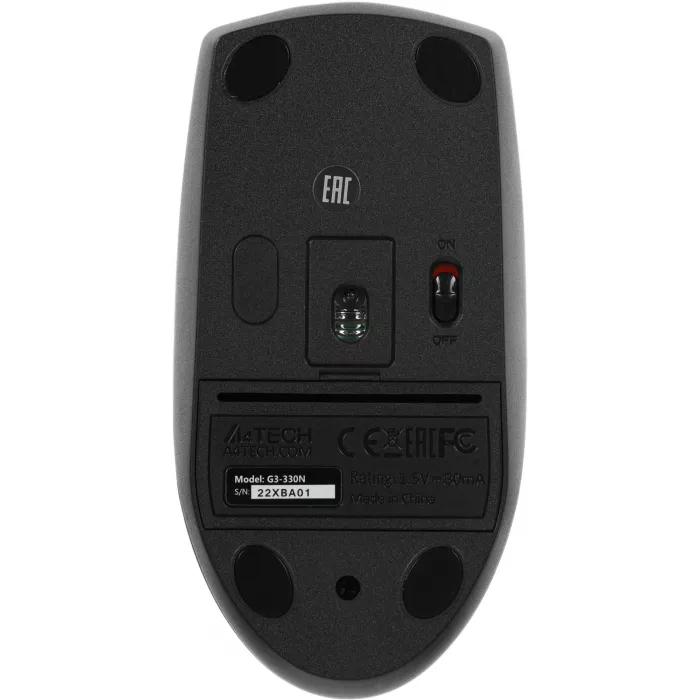 Мышь A4Tech G3-330N черный оптическая 1200dpi беспров. USB 3but