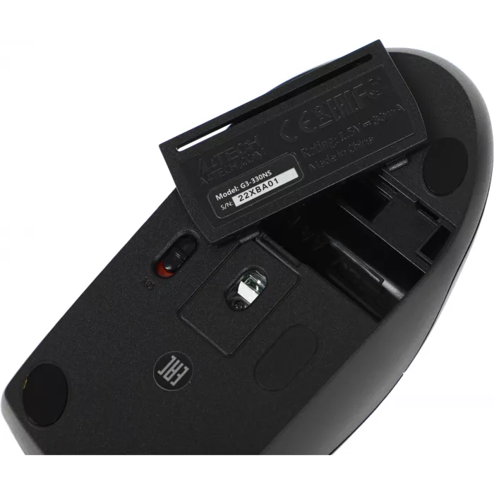 Мышь A4Tech G3-330NS черный оптическая 1200dpi silent беспров. USB 3but
