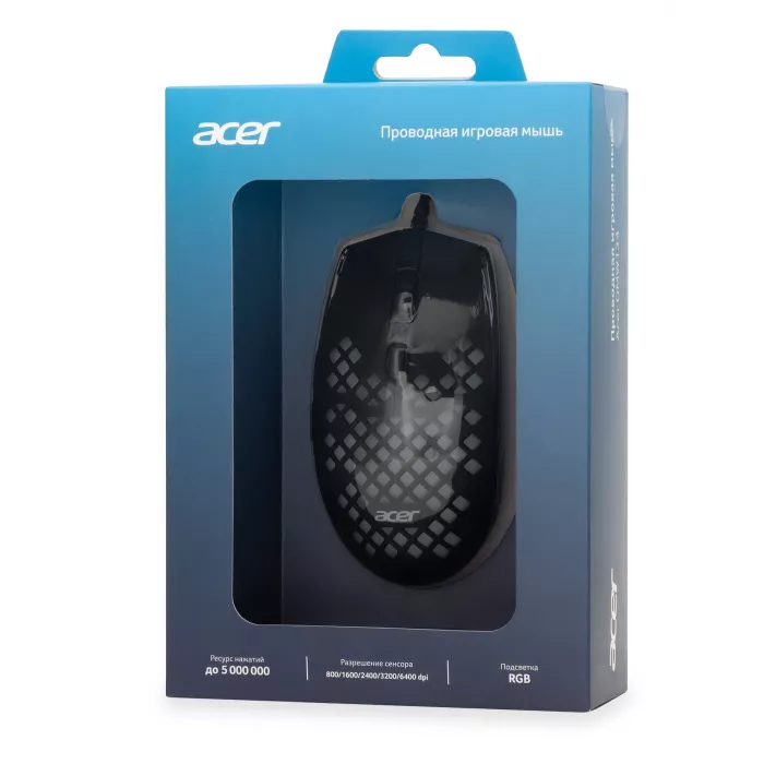Мышь Acer OMW134 черный оптическая 6400dpi USB 6but (ZL.MCEEE.018)