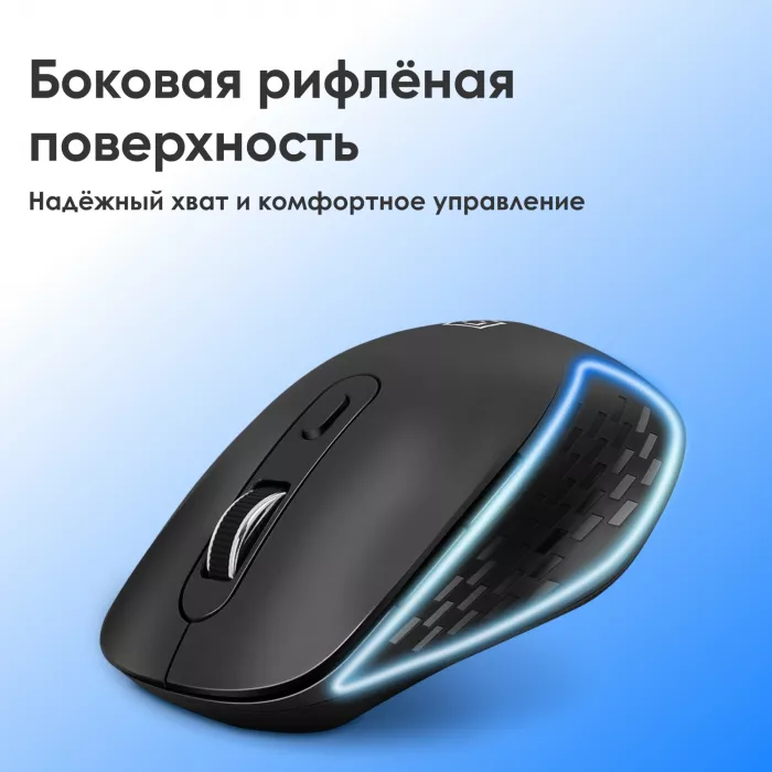 Мышь Оклик 417MW черный оптическая 3200dpi silent беспров. BT/Radio USB 6but (1677300)