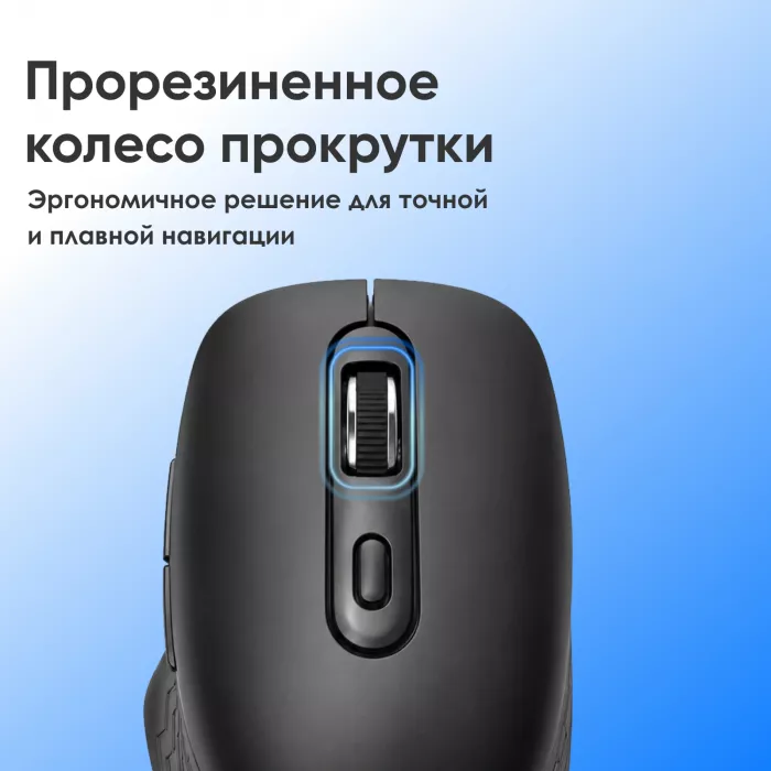 Мышь Оклик 417MW черный оптическая 3200dpi silent беспров. BT/Radio USB 6but (1677300)