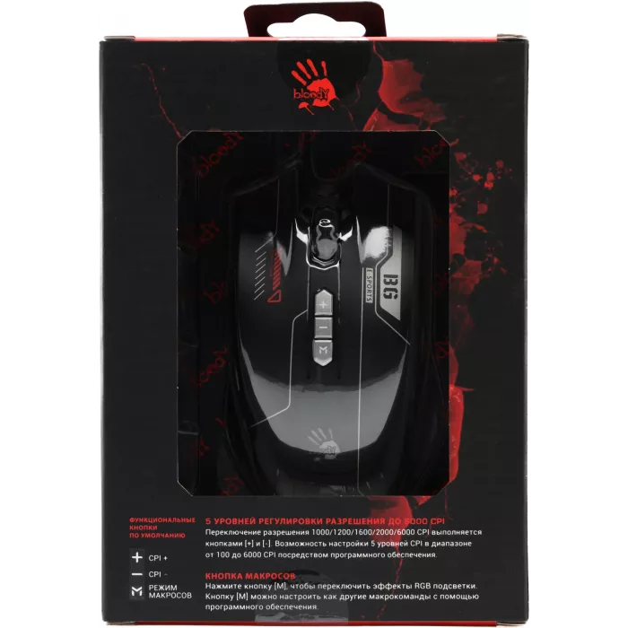 Мышь A4Tech Bloody ES7 черный оптическая 6000dpi USB 8but