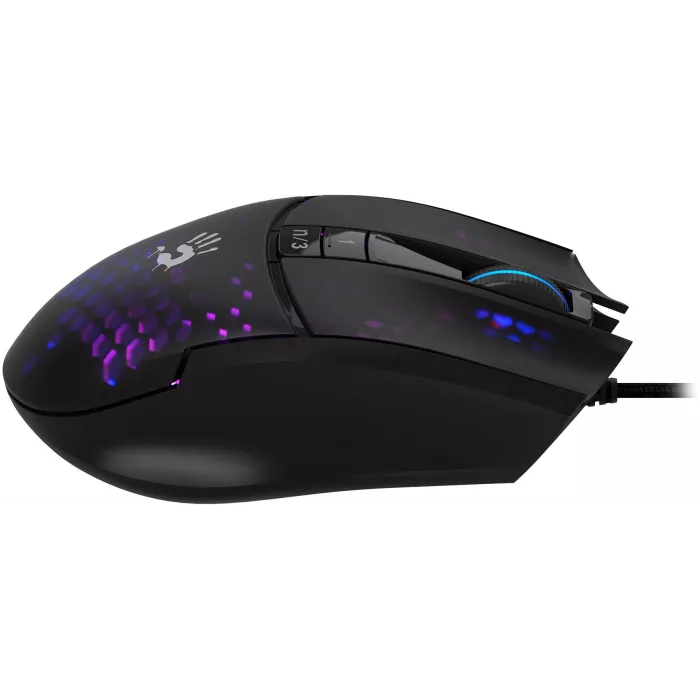 Мышь A4Tech Bloody L65 Max черный/фиолетовый оптическая 12000dpi USB 6but (L65 MAX/HONEYCOMB)