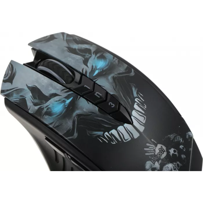 Мышь A4Tech Bloody R80 Plus Skull черный/рисунок оптическая 5000dpi беспров. USB 7but (R80 PLUS (SKULL))